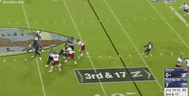 a football game between florida and akron is being played