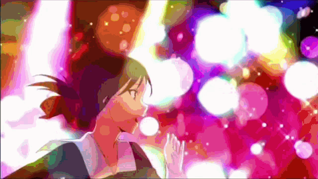 a colorful illustration of a girl with a bun