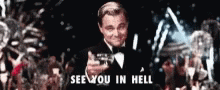 See You In Hell Cheers GIF - See You In Hell Cheers Leonardo Dicaprio GIFs