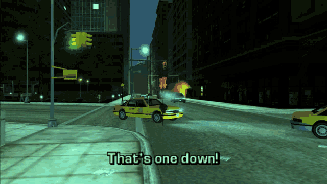 a video game says that 's one down in the corner
