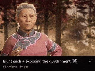 a picture of an elderly woman with a caption that says blunt sesh exposing the gov3rnment