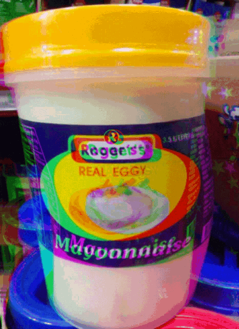 a container of roger 's real egg mayonnaise