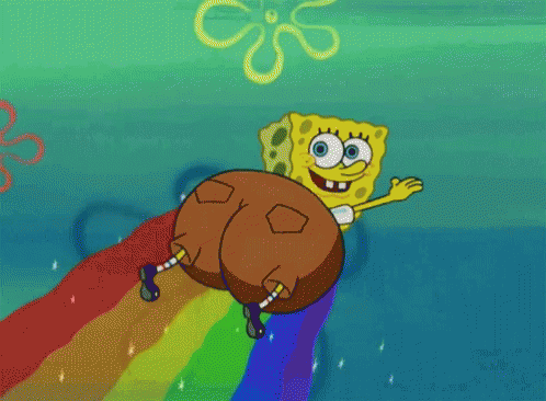 Booty Flakes Spongebob GIF - Booty Flakes Spongebob Rainbow GIFs
