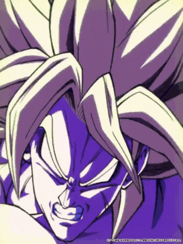 a drawing of a man with a purple background and chinese writing on the bottom