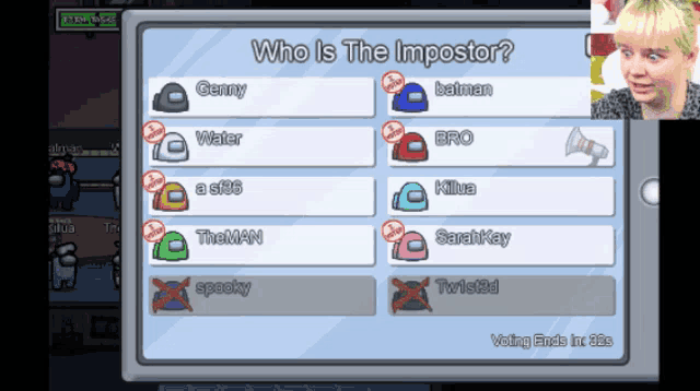 among us game with a screen that says who is the imposter