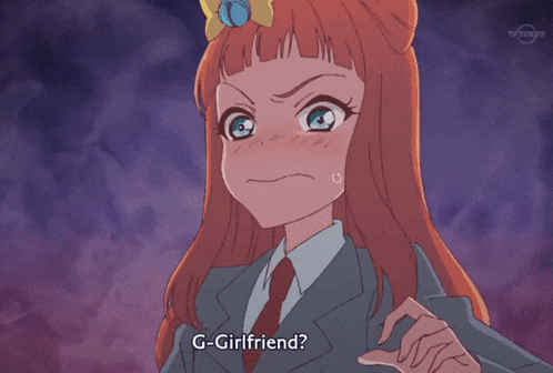 a girl in a suit and tie is asking g-girlfriend