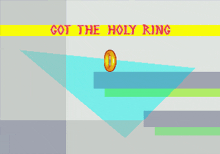 a game that says got the holy ring on the screen