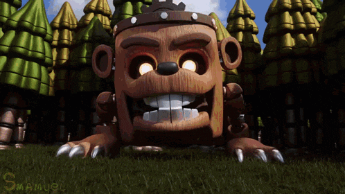 a cartoon monkey with a crown on its head is laying in the grass