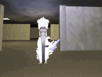 a computer generated image of a person in a white dress