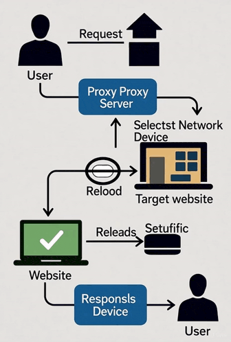 a diagram showing how a user is connected to a website