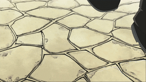 a drawing of a person 's feet walking on a stone walkway
