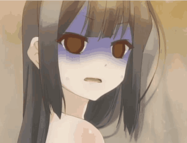 a close up of a girl with a blue eye