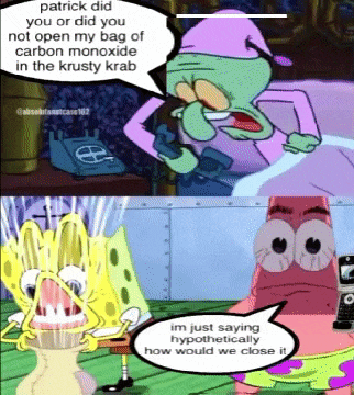 a cartoon of patrick and squidward from spongebob squarepants