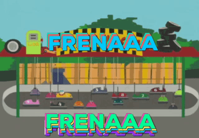 a cartoon drawing of a ferris wheel with the words frenaaa on it