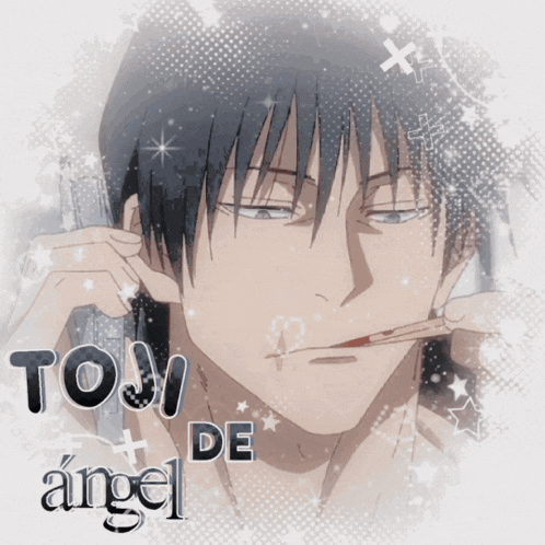 a picture of a man with a thermometer in his mouth and the words toy de angel below him