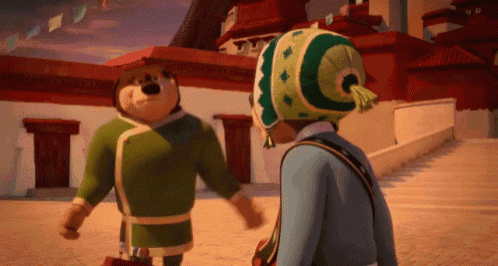 a cartoon character wearing a green hat with a c on it