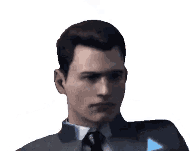 a man in a suit and tie is standing in front of a white background .