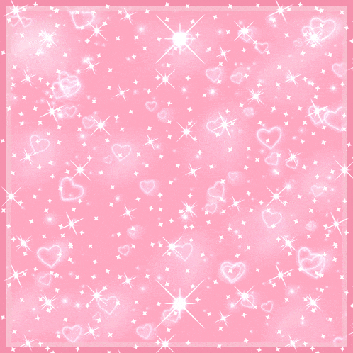 a pink background with hearts and stars and sparkles
