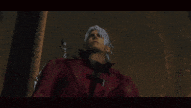 a painting of a person standing in a dark cave