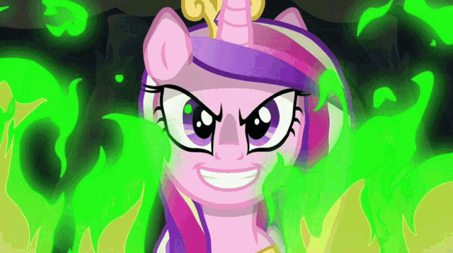 a cartoon of a pony with a crown on her head