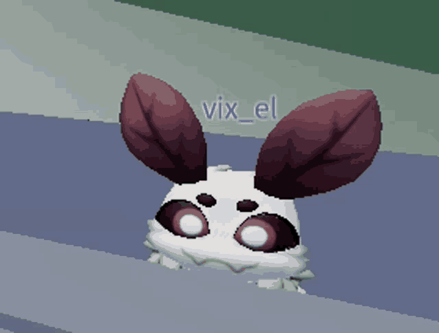 a cartoon bunny with the name vix_el on the bottom