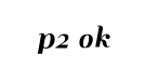 a black and white image of the word p2 ok written on a white background .
