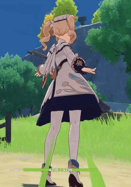 a girl in a video game has a level 40