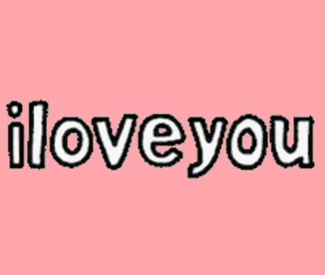 a pink background with the words i love you written in white