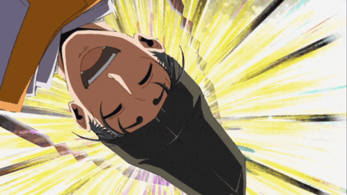 a man 's head is upside down in a cartoon