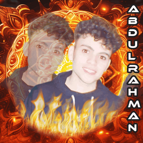 a portrait of a young man with the name abdulrahman on the bottom