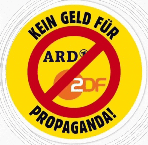 a sign that says kein geld fur propaganda