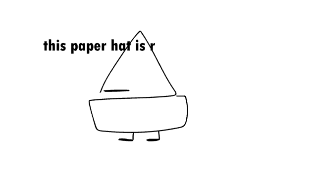 a black and white drawing of a paper hat with the words " this paper hat is r " below it