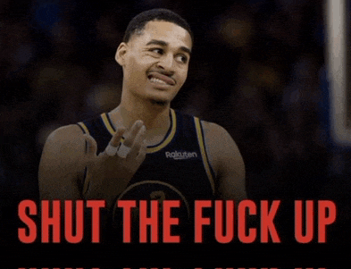 a picture of a basketball player with the words shut the fuck up below him