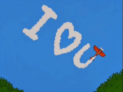 The Simpsons Sky Writing GIF - The Simpsons Sky Writing Happy Valentines Day GIFs