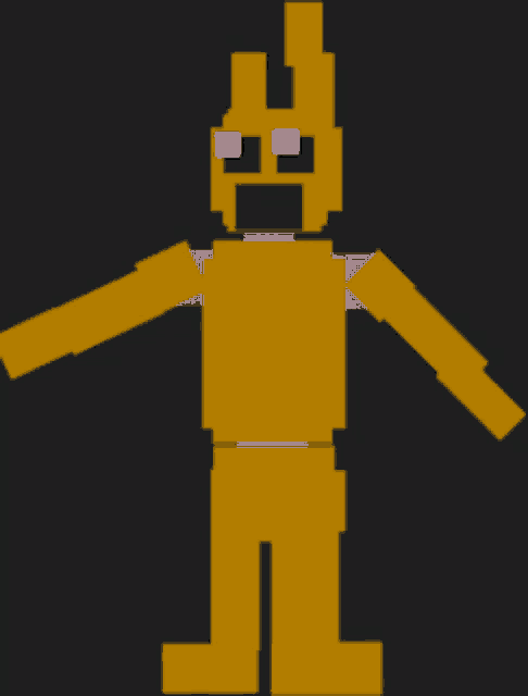 a pixel art drawing of a yellow rabbit