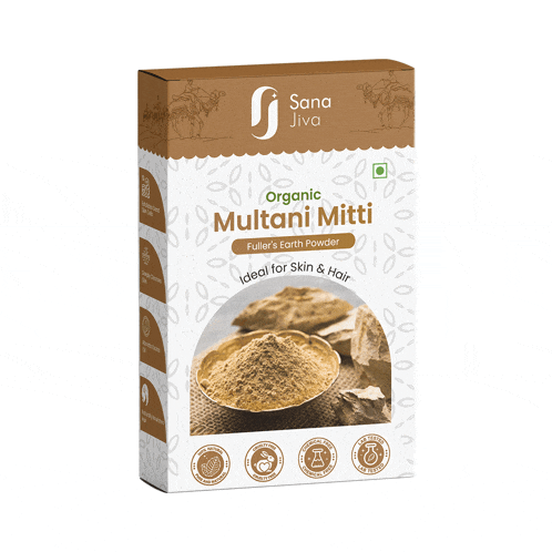 a box of sana jiva organic multani mitti