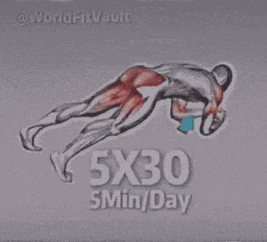 a drawing of a person wearing a gas mask with the words 5x30 5min / day below it