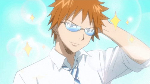 a man with orange hair is wearing glasses and a white shirt and tie