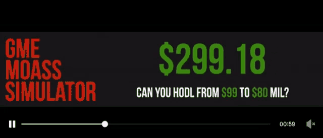 gme moass simulator can you hodl from 99 to $ 80 mil
