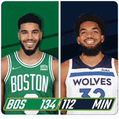 a boston celtics player and a wolves player