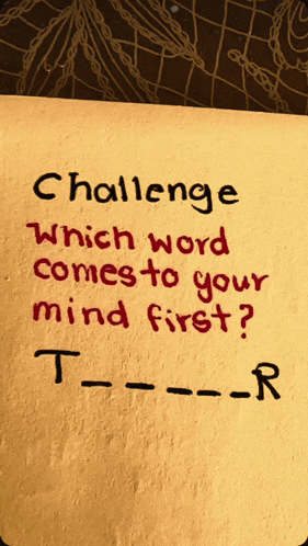challenge which word comes to your mind first