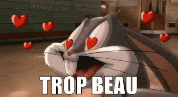 Trop Beau GIF - Bugs Bunny In Love Heart GIFs