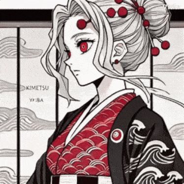 a black and white drawing of a girl wearing a kimono .