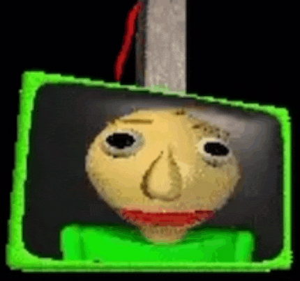 a picture of a cartoon character with a green shirt and red lips .