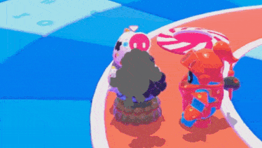 a penguin and a bird are playing a game together