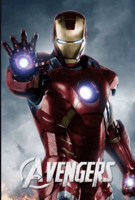 a movie poster for the avengers with iron man on it