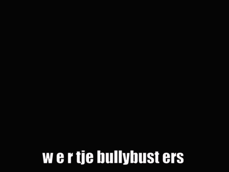 a cartoon character with a big smile and the words " wertje bullybusters " on the bottom