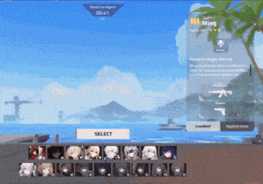 a screenshot of a video game with the name ming on the top