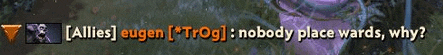 a screenshot of a video game with the words " nobody place wards why " on it