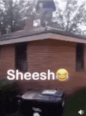 a man is standing on the roof of a house with a trash can in front of him .